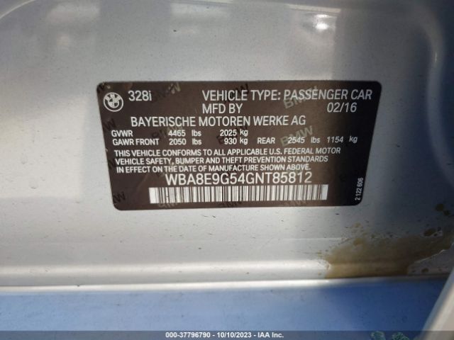 WBA8E9G54GNT85812 BMW 3 Series 328i