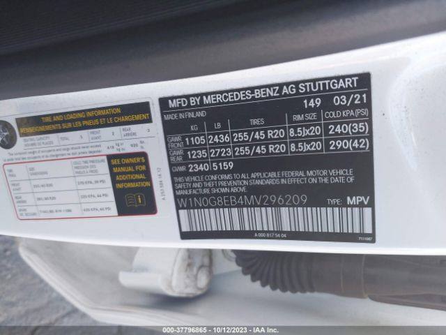 W1N0G8EB4MV296209 Mercedes-Benz Glc Glc 300