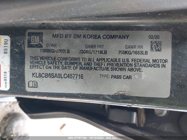 Chevrolet SPARK LS 2020 KL8CB6SA8LC457716 Image 9