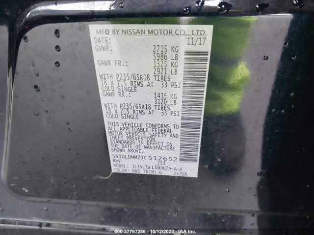 5N1DL0MM2JC512652 Infiniti QX60