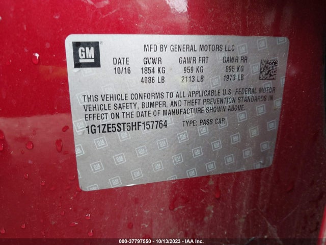 Chevrolet MALIBU LT 2017 1G1ZE5ST5HF157764 Image 9