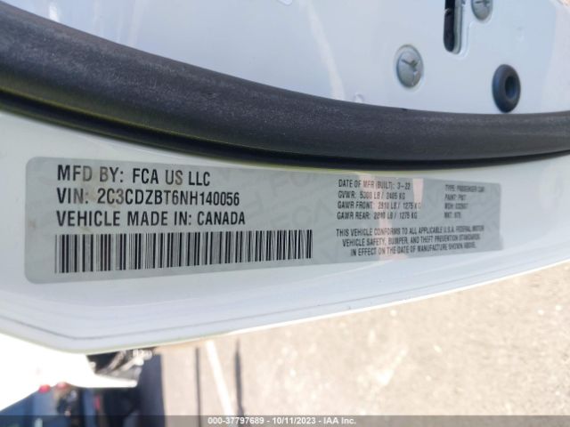 2C3CDZBT6NH140056 Dodge Challenger R/t