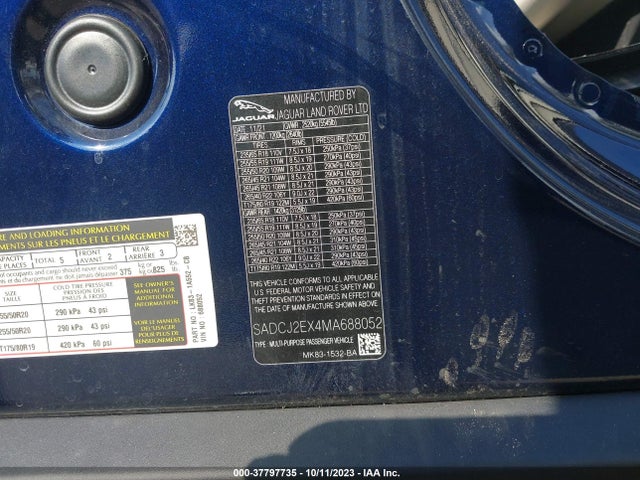 2021 JAGUAR F-PACE SADCJ2EX4MA688052 Photo 8