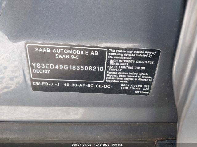 2008 SAAB 9-5 YS3ED49G183508210 Photo 8