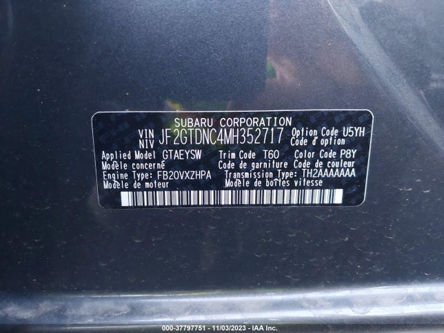 Subaru CROSSTREK HYBRID 2021 JF2GTDNC4MH352717 Image 9