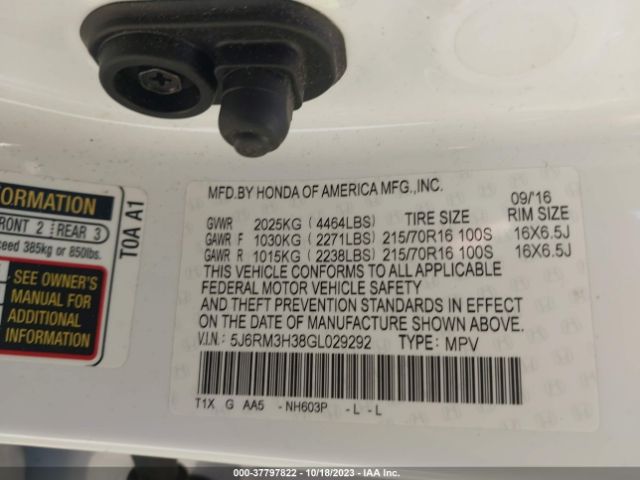 5J6RM3H38GL029292 Honda CR-V LX