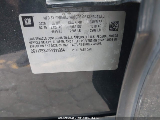 Chevrolet IMPALA LS 2015 2G11X5SL9F9211354 Image 9