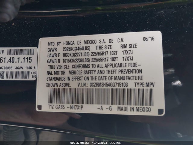 Honda CR-V EX 2016 3CZRM3H54GG715103 Image 9