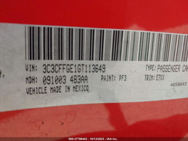 3C3CFFGE1GT113649 Fiat 500E