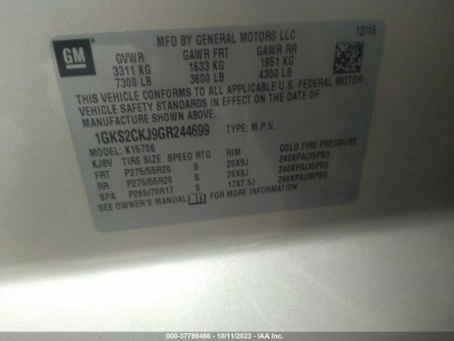 1GKS2CKJ9GR244699 GMC YUKON DENALI