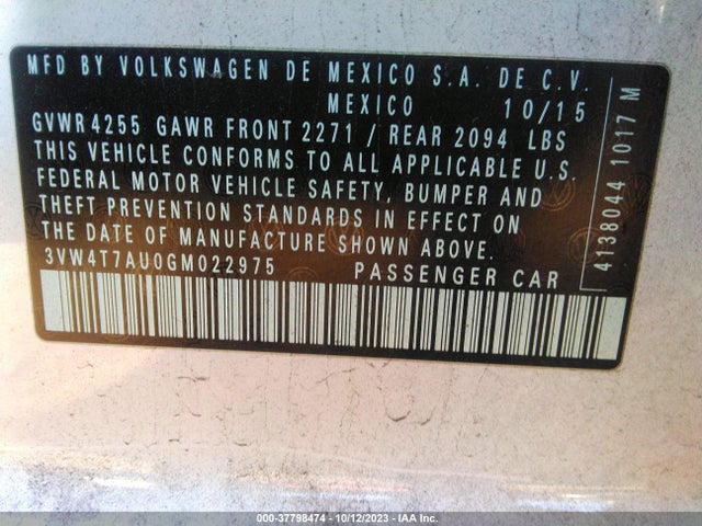 3VW4T7AU0GM022975 Volkswagen Golf Gti Se