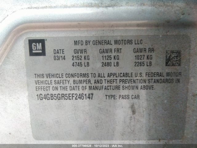 1G4GB5GR5EF246147 Buick Lacrosse Leather