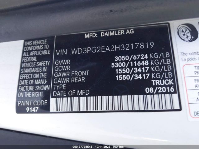 WD3PG2EA2H3217819 Mercedes-Benz METRIS CARGO VAN