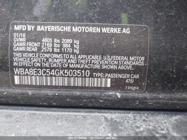 WBA8E3C54GK503510 BMW 328i Xdrive