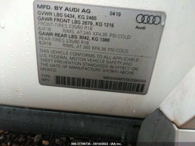 WA1ANAFYXK2095550 Audi Q5 PREMIUM