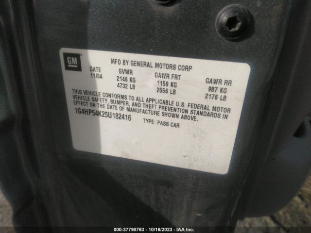 2005 BUICK LESABRE 1G4HP54K25U182416 Photo 8