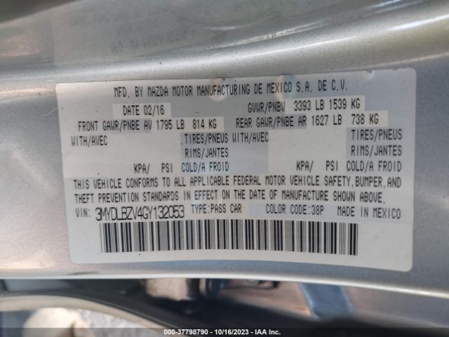 3MYDLBZV4GY132053 Scion IA
