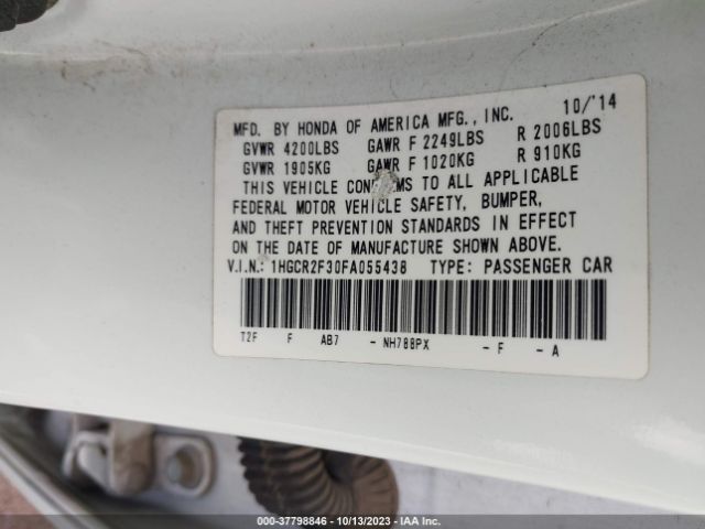 1HGCR2F30FA055438 Honda Accord Sedan Lx