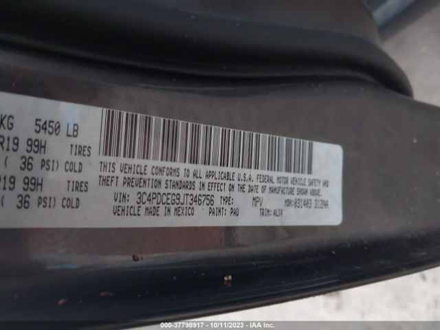 3C4PDCEG9JT346756 Dodge JOURNEY GT