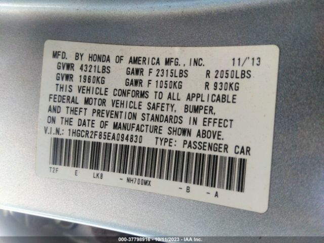 1HGCR2F85EA094830 Honda Accord Sedan Ex-l