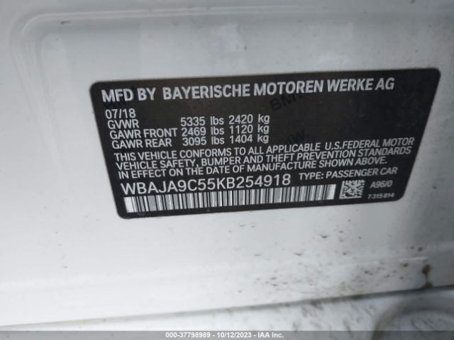 WBAJA9C55KB254918 BMW 530e Iperformance