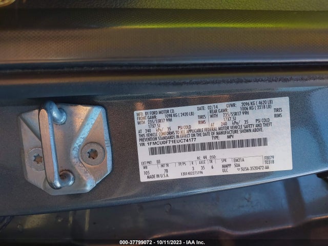 2014 FORD ESCAPE S VIN: 1FMCU0F71EUC74177