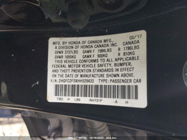 2HGFC2F5XHH529433 Honda Civic Sedan Lx