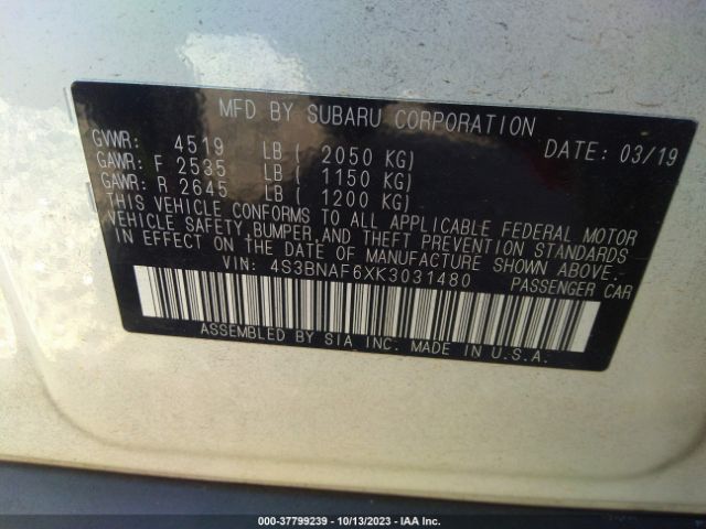 4S3BNAF6XK3031480 Subaru Legacy Premium