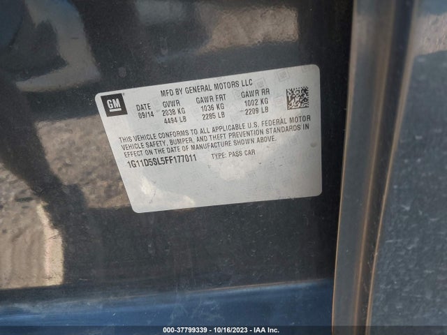 Chevrolet MALIBU 2LT 2015 1G11D5SL5FF177011 Image 9
