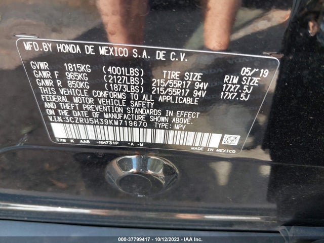 Honda HR-V LX 2019 3CZRU5H39KM719670 Image 9