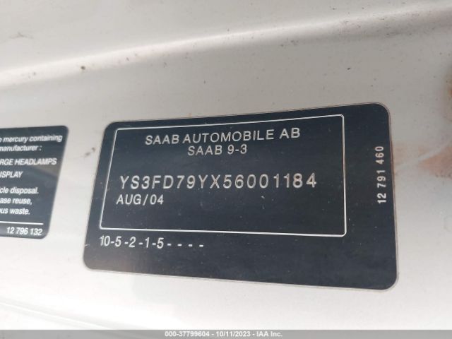 2005 SAAB 9-3 YS3FD79YX56001184 Photo 8
