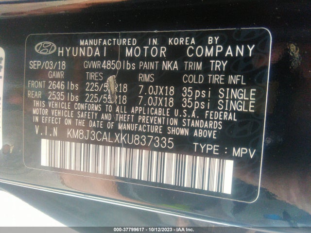 Hyundai Tucson Ultimate 2019 KM8J3CALXKU837335 Image 9