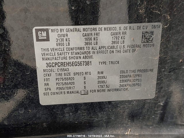 Chevrolet Silverado 1500 Lt 2014 3GCPCREH5EG567381 Image 9