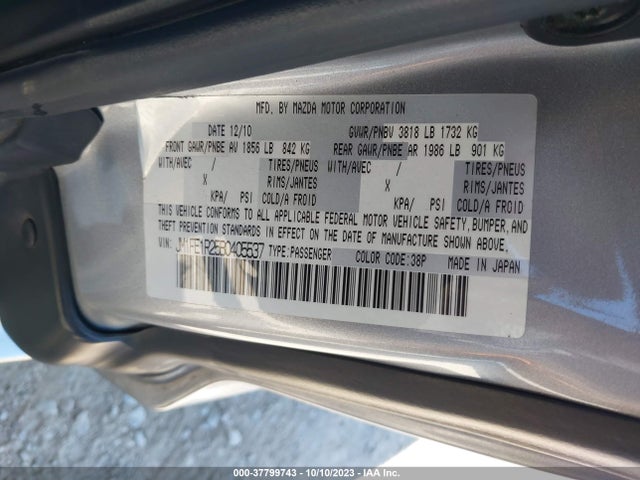2011 MAZDA RX-8 SPORT VIN: JM1FE1R25B0405537