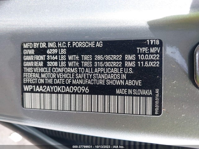 2019 PORSCHE CAYENNE WP1AA2AY0KDA09096 Photo 8