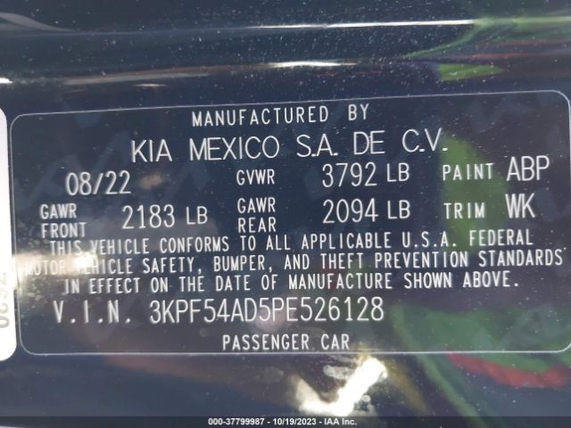3KPF54AD5PE526128 KIA Forte Gt-line