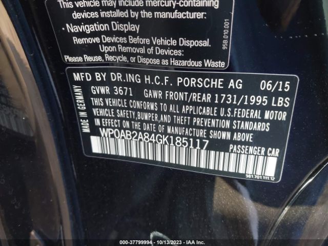 WP0AB2A84GK185117 Porsche Cayman S/gts