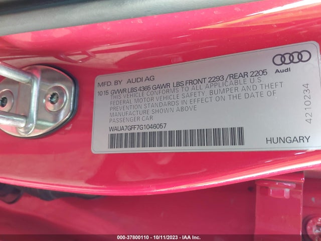 WAUA7GFF7G1046057 Audi A3 1.8t Premium