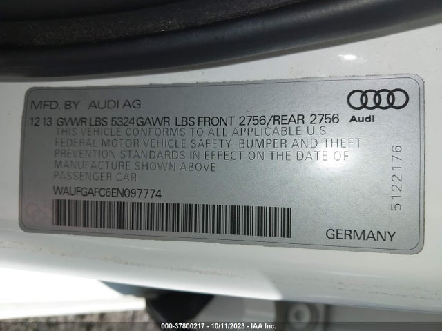 WAUFGAFC6EN097774 Audi A6 3.0t Premium Plus