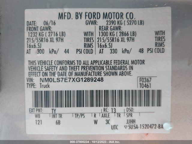 NM0LS7E7XG1289248 Ford Transit Connect Xl