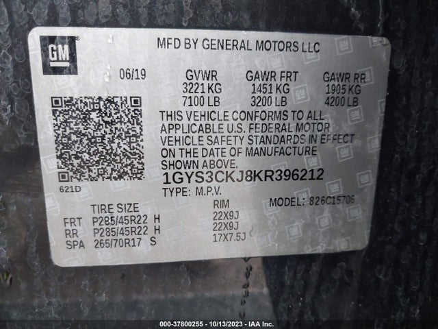 1GYS3CKJ8KR396212 Cadillac Escalade Premium Luxury