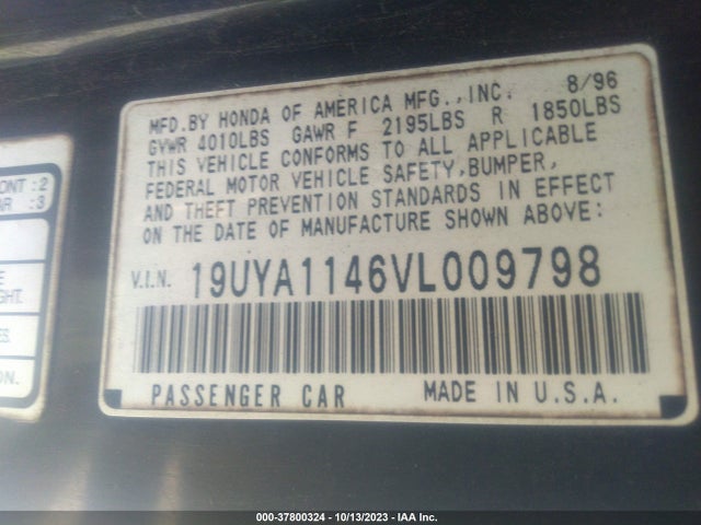 1997 ACURA CL VIN: 19UYA1146VL009798