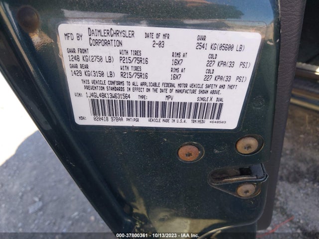2003 JEEP LIBERTY 1J4GL48K13W631564 Photo 8
