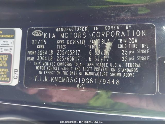 KNDMB5C19G6179448 KIA SEDONA LX