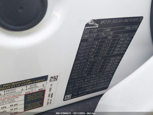 2019 JAGUAR F-PACE SADCJ2FX9KA399664 Photo 8