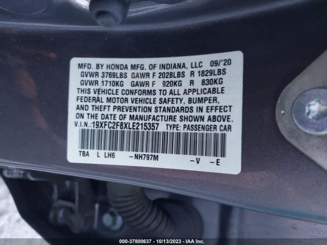 19XFC2F8XLE215357 Honda Civic Sedan Sport