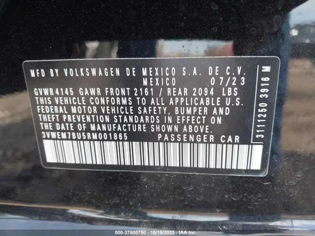 3VWEM7BU5RM001865 Volkswagen JETTA SE