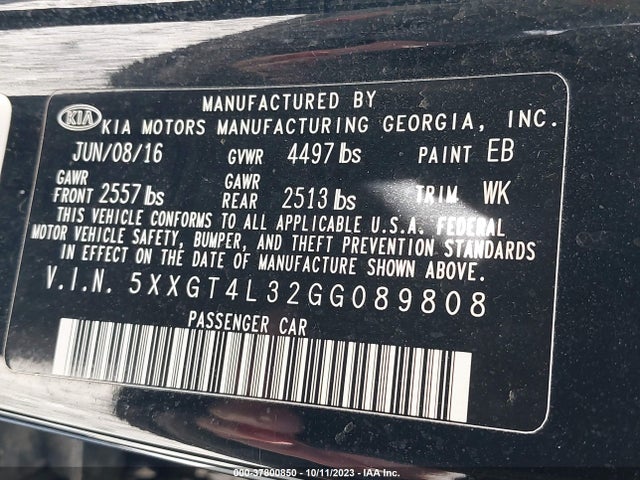 KIA Optima Lx 2016 5XXGT4L32GG089808 Image 9