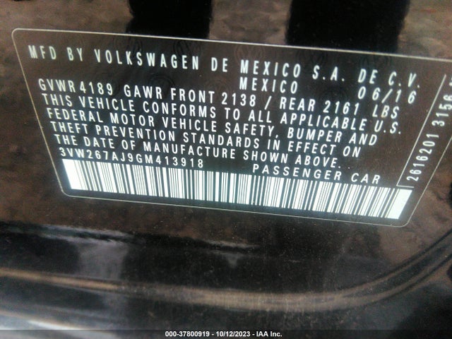 3VW267AJ9GM413918 Volkswagen Jetta Sedan 1.4t S