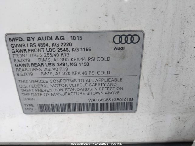 2016 AUDI Q3 WA1GFCFS1GR010169 Photo 8